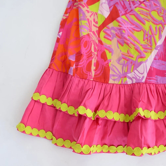 Alden Adair Crazy Crush Purple Pink Floral Emma Ruffle Sleeve Mini Dress S - Picture 7 of 11